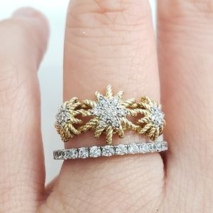 David Yurman 18k gold diamond starburst ring 6
